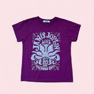 Letluv Anthropologie Purple Cotton Graphic Janis Joplin Tee